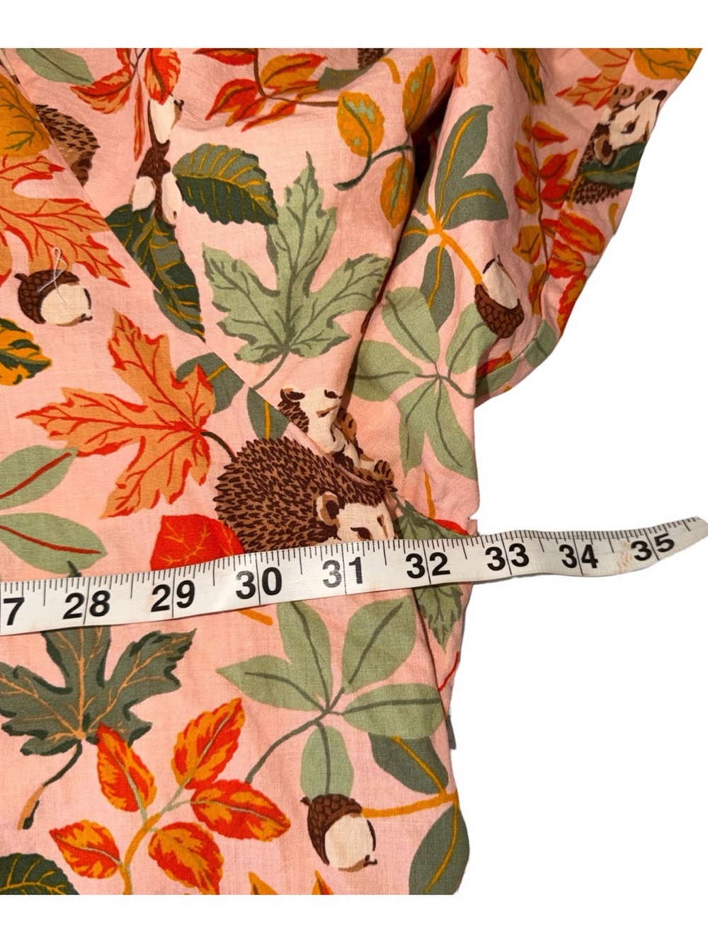Print Fresh Plus 5X Hedgehog Forest Sleep Shirt Long Sleeve Cotton Floral - Picture 7 of 7